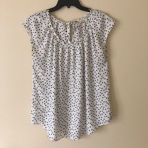 Bow back polka dot dress shirt